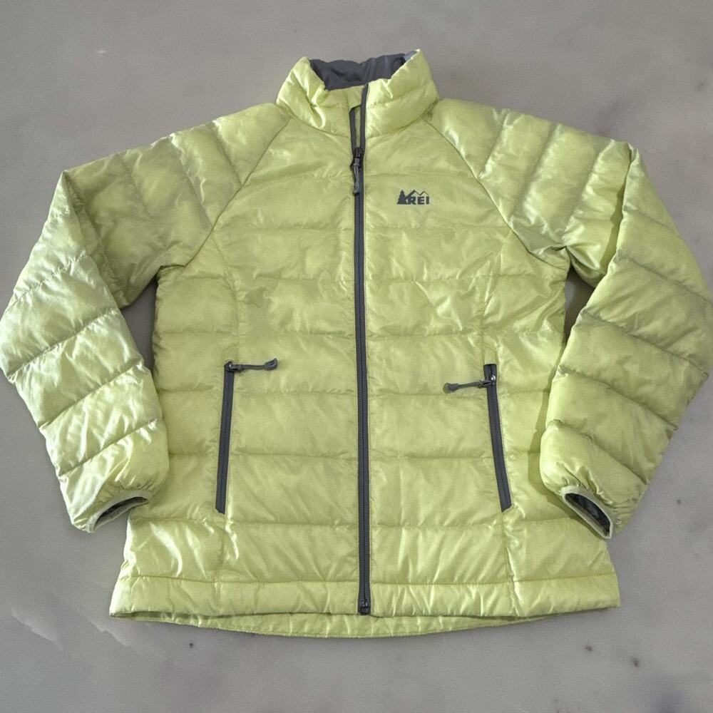 REI Co-Op Kids S Down Puffer Insulated Jacket Golden Crest Yellow Lime